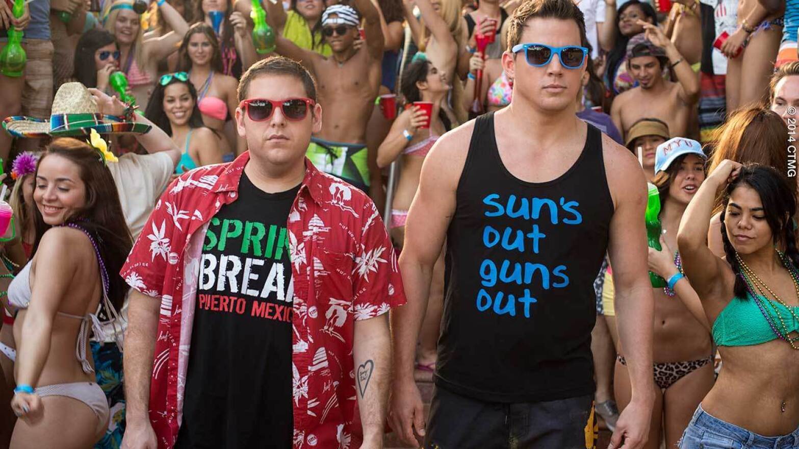 Jonah Hill and Channing Tatum age out of high school in a <em>Jump Street </em>sequel that doesn't mess with its successful formula.